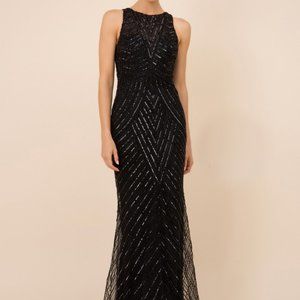 NEW BLACK EVENING PARTY PROM Sleeveless Sequined Sheath Shape Dress NXH404